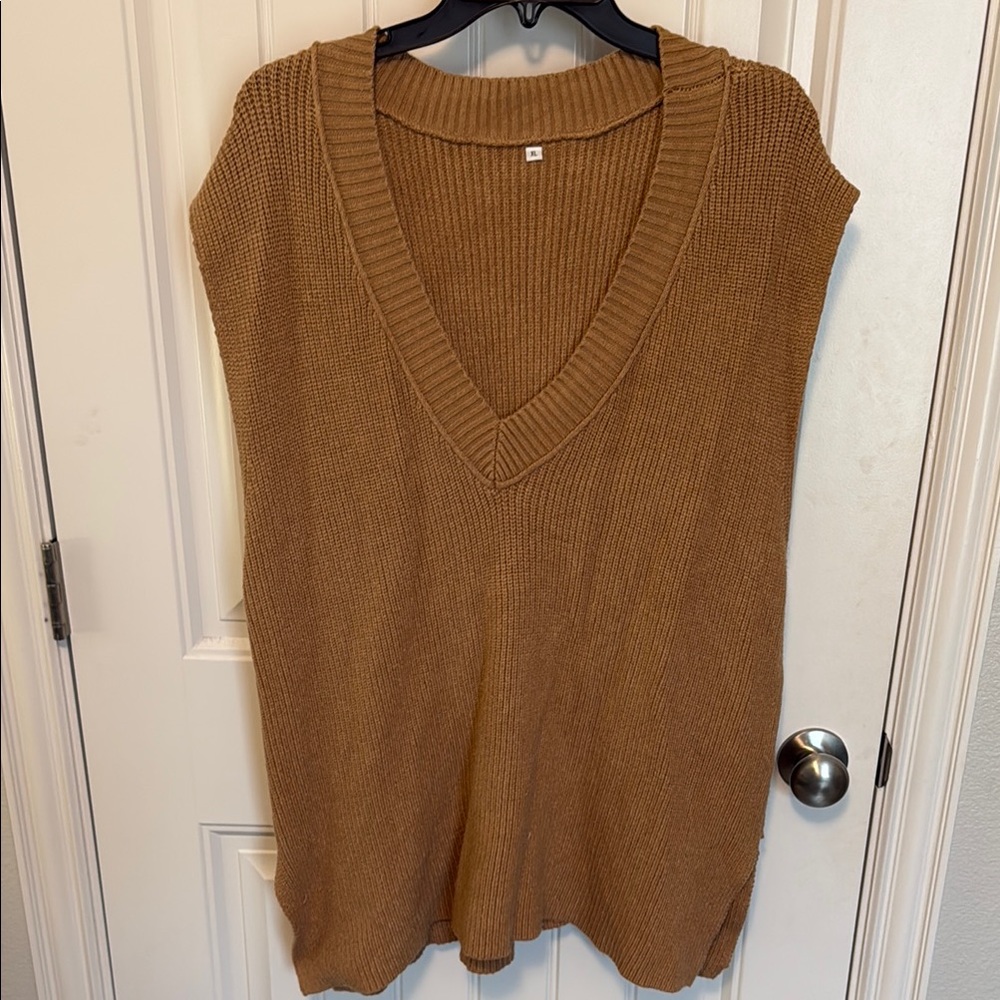 Deep V-Neck Sweater Vest size XL